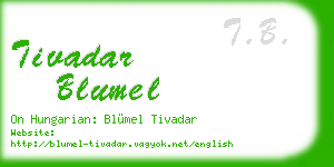 tivadar blumel business card